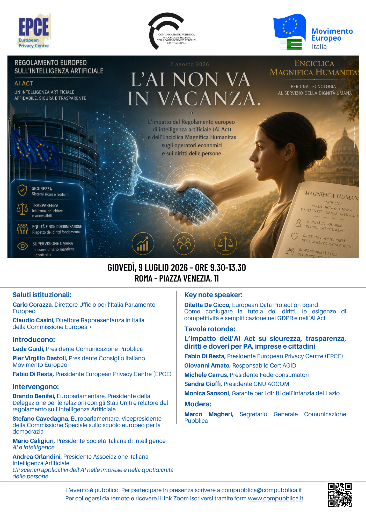2 agosto 2026: l'AI non va in vacanza. L'impatto del Regolamento europeo di intelligenza artificiale (AI Act) e dell'Enciclica Magnifica Humanitas sugli operatori economici e sui diritti delle persone
