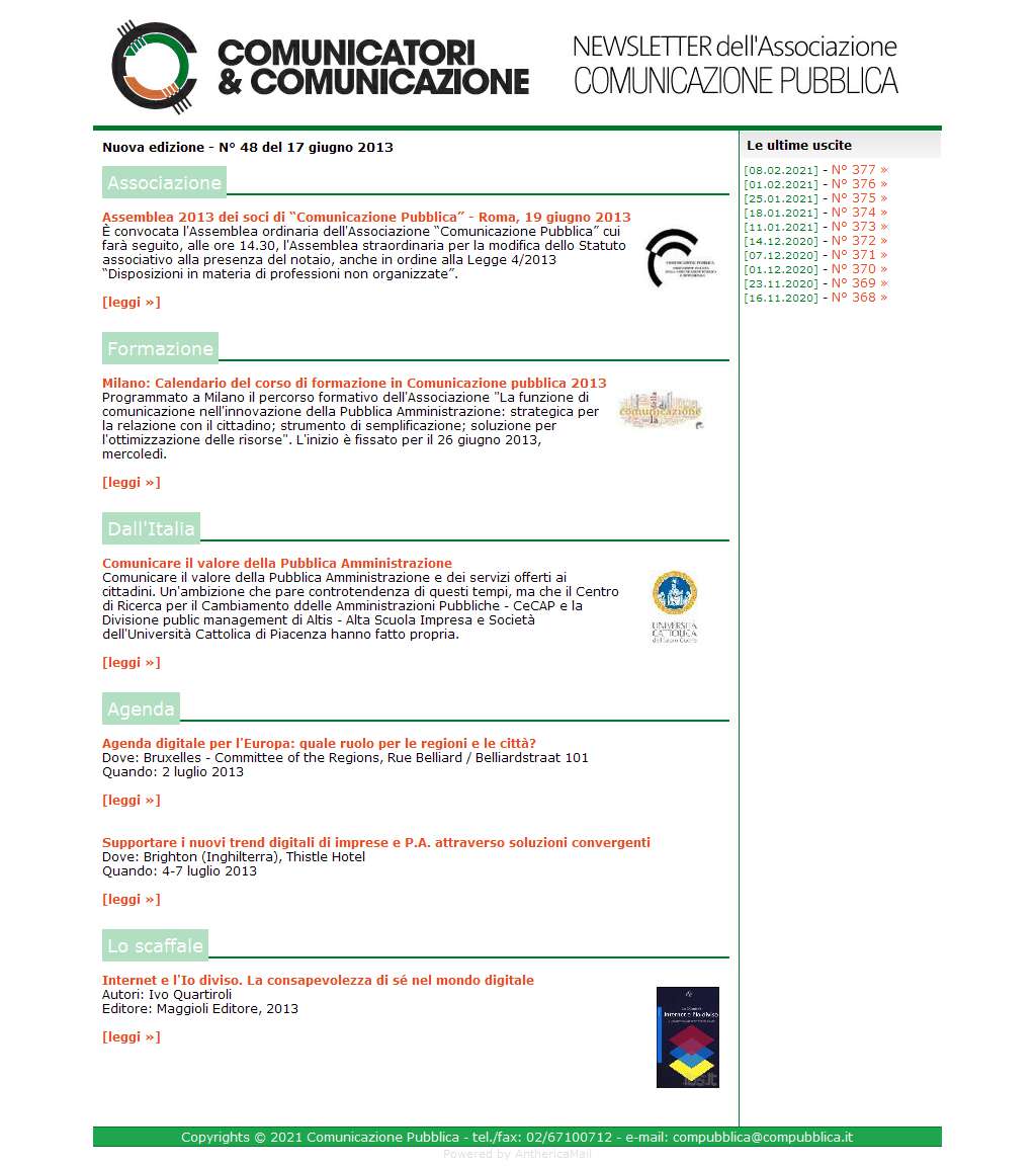 Comunicatori e Comunicazione n� 48 - 17 giugno 2013