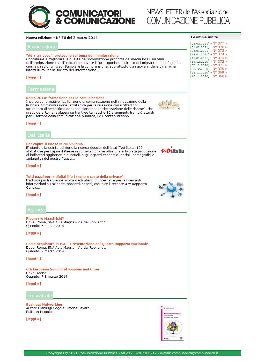 Comunicatori e Comunicazione n� 76 - 3 marzo 2014