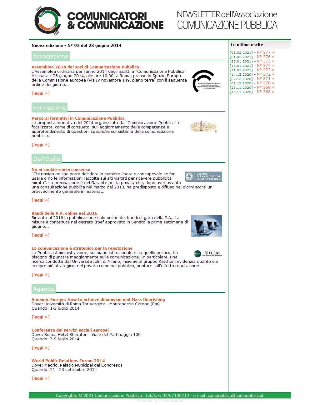 Comunicatori e Comunicazione n� 92 - 23 giugno 2014