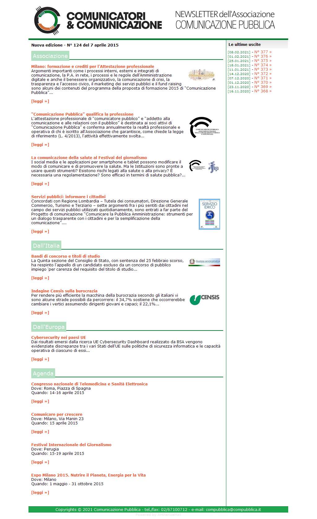 Comunicatori e Comunicazione n� 124 - 7 aprile 2015