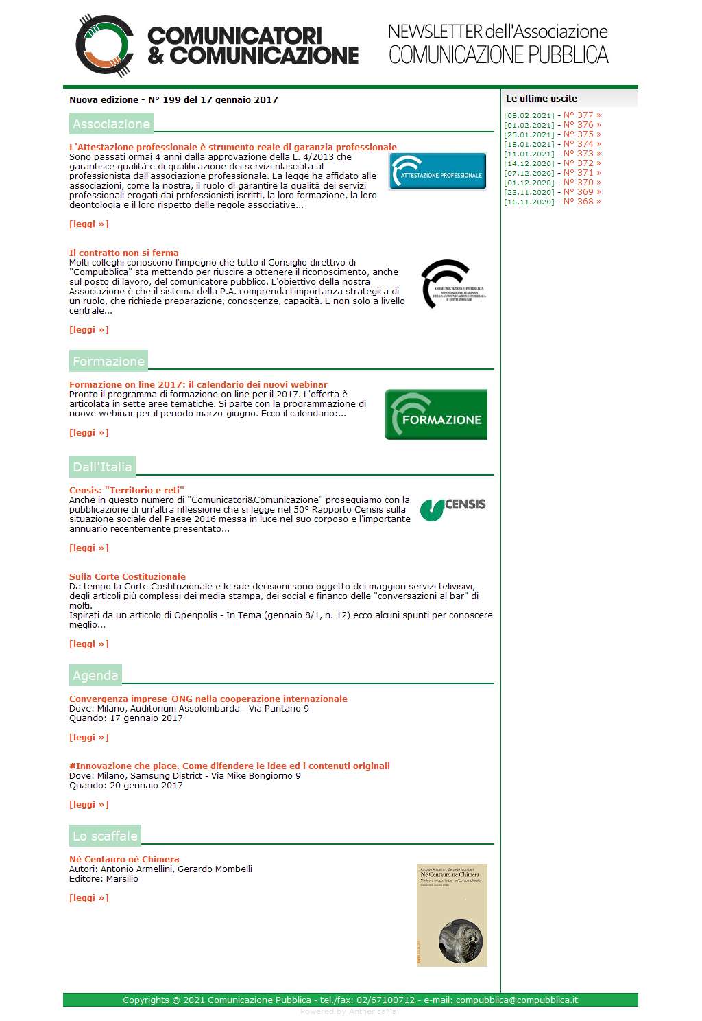 Comunicatori e Comunicazione n� 199 - 16 gennaio 2017