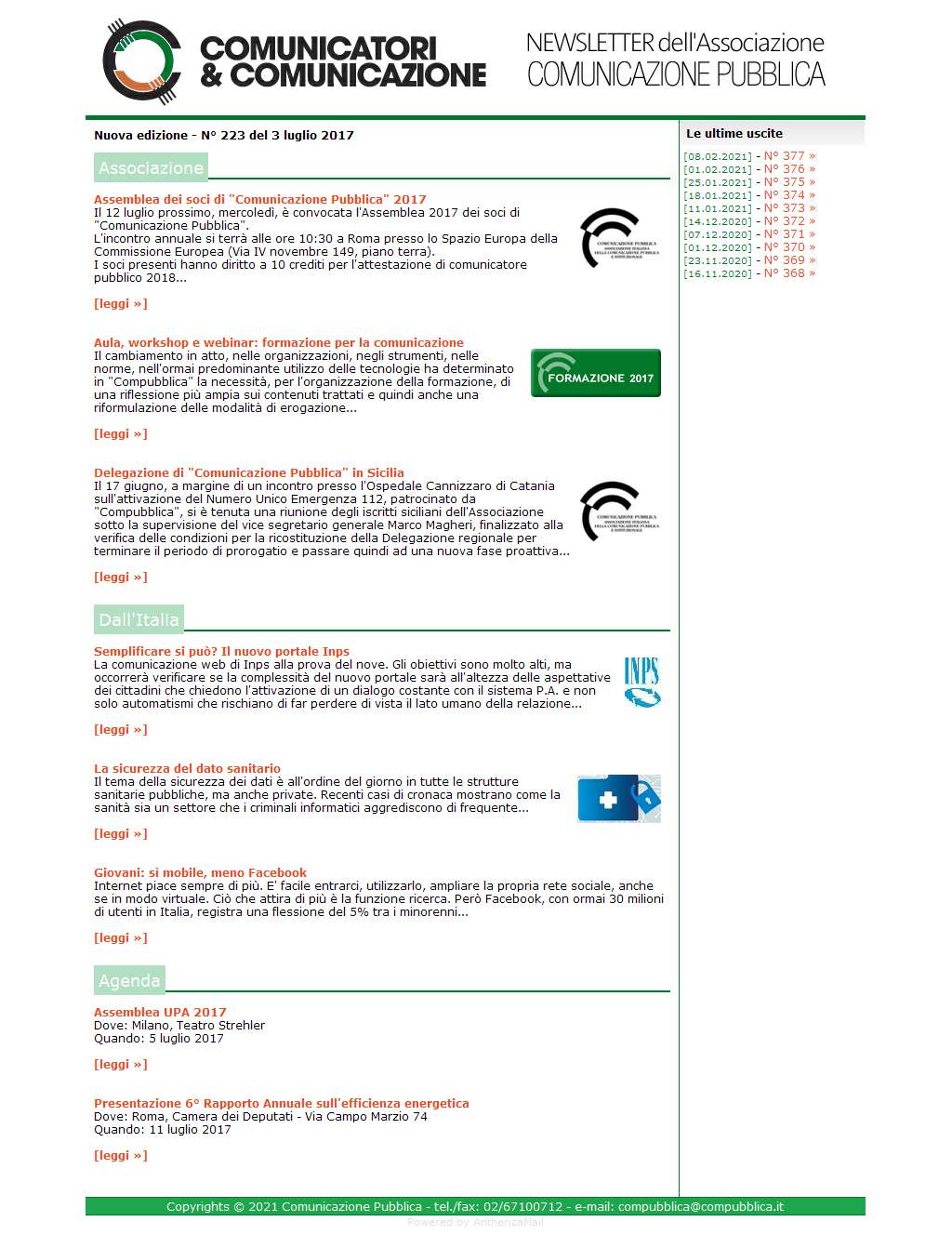 Comunicatori e Comunicazione n� 223 - 3 luglio 2017