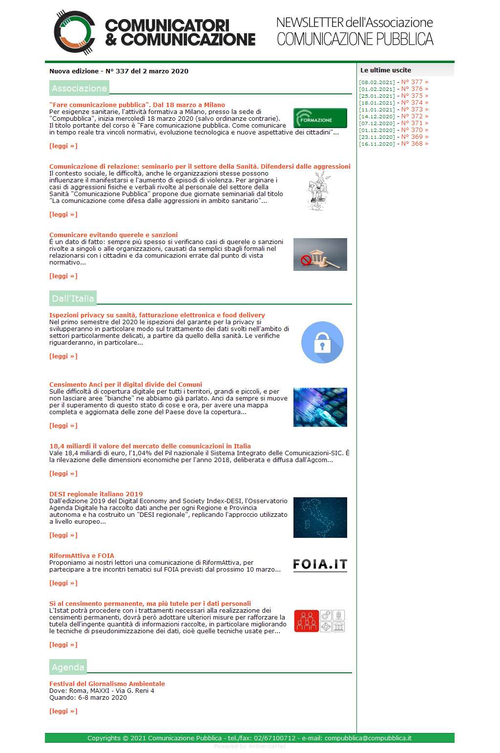 Comunicatori e Comunicazione n� 337 - 2 marzo 2020