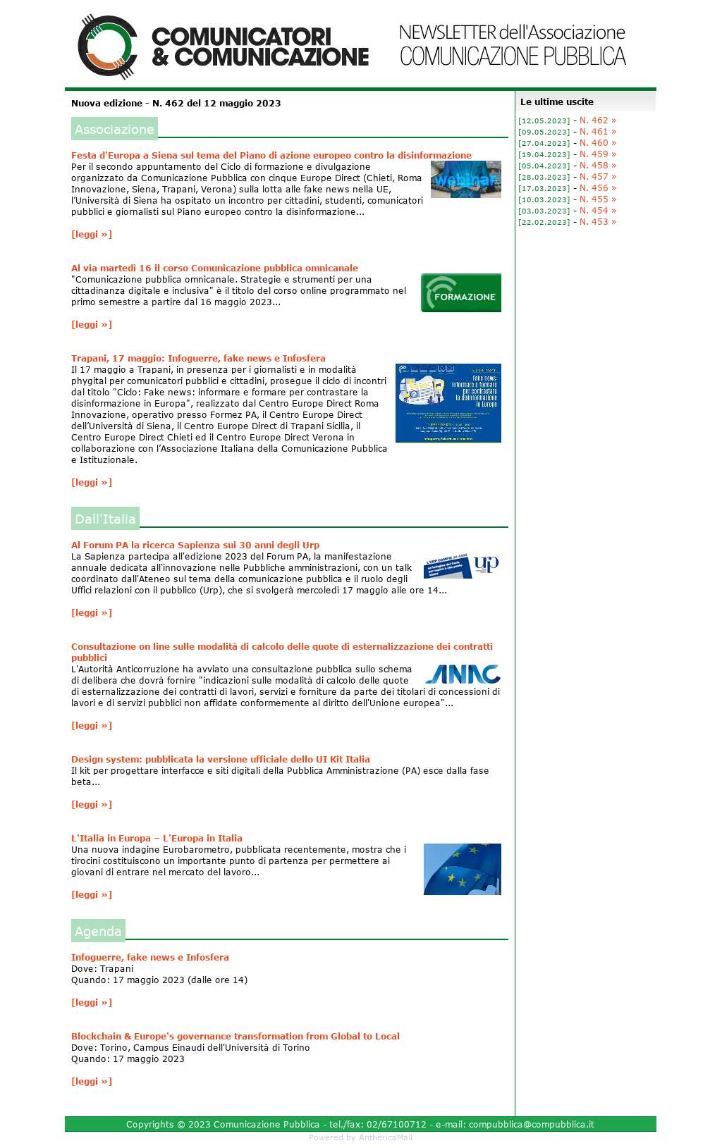 Comunicatori e Comunicazione n� 462 - 12 maggio 2023