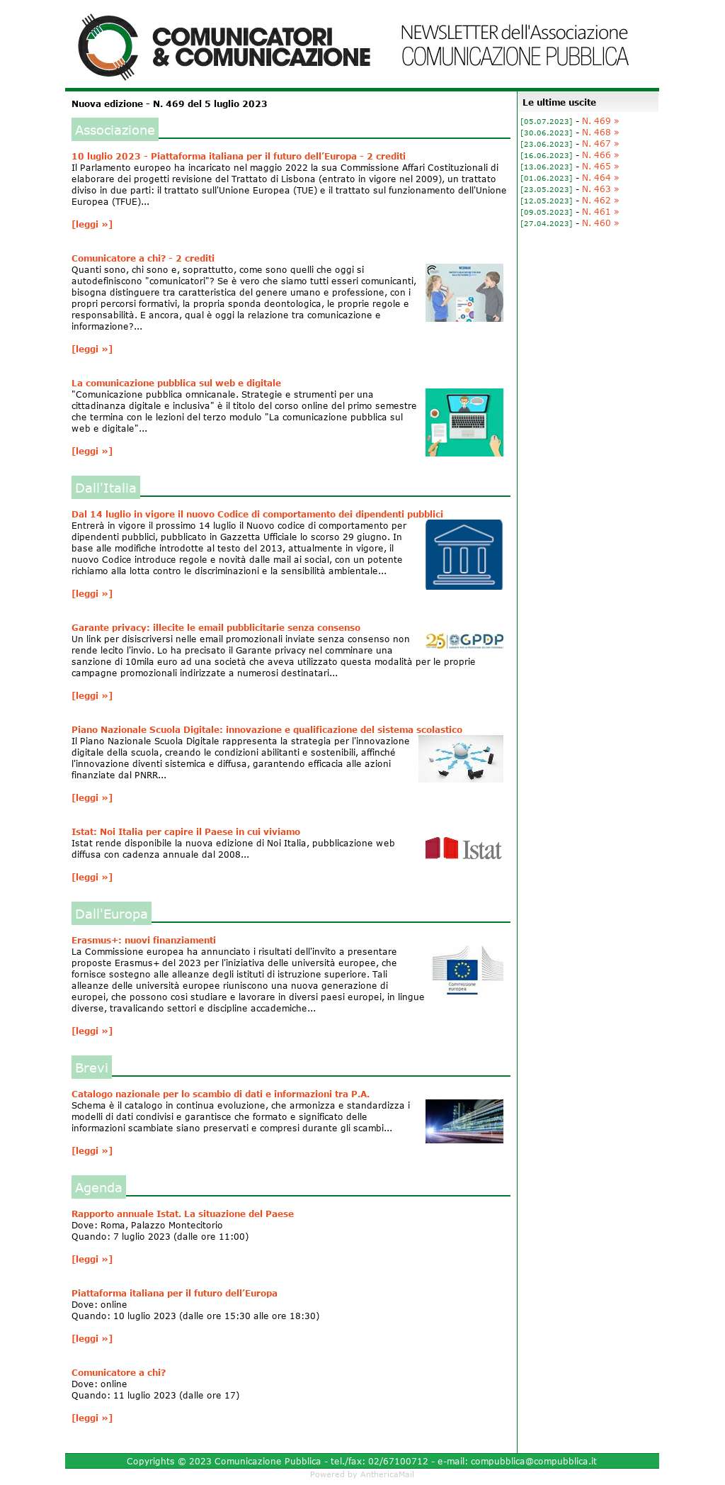 Comunicatori e Comunicazione n� 469 - 5 luglio 2023